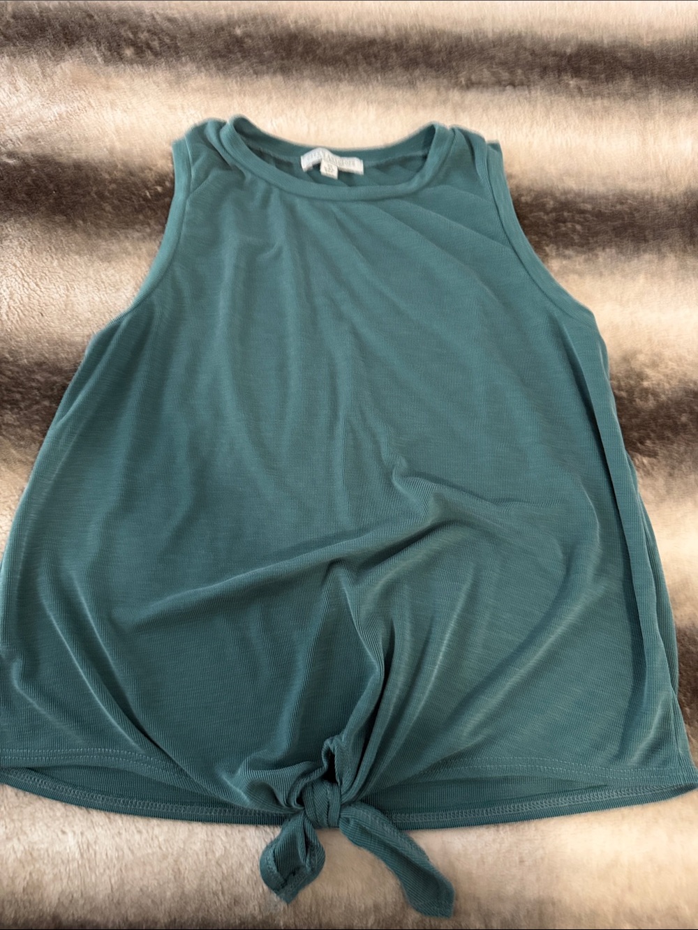 Sleeveless Teal Tie-Front Tank Top - Brand: Unknown